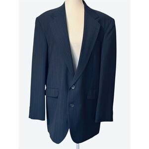 Reed St. James Men's Navy Pinstripe Business Blazer